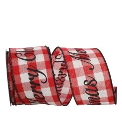 Best deal 🤩 JAM Paper 2.5" x 10yd. Wired Merry 🎁 Christmas Celine Plaid Ribbon 🌟