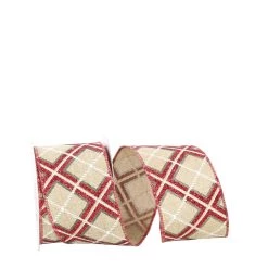 Coupon 🔔 JAM Paper 2.5" 🎄 Christmas Diamonds Glitter Plaid Diagonal Wired Ribbon 🥰