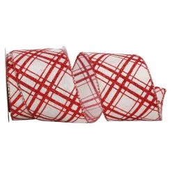 Cheap 💯 JAM Paper 2.5" 🎅 Christmas Diamonds Glitter 🍬 Candycane Crisscross Wired Ribbon 😉