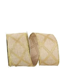 Best reviews of 🌟 JAM Paper 2.5" ❄ Christmas Diamonds Linen Lattice Opulence Wired Ribbon 🔥