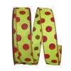 Hot Sale 🛒 JAM Paper 1.5" Glitter Wired Lime & Red Dots Ribbon 🔔 -Jam Paper Shop D376928S 1