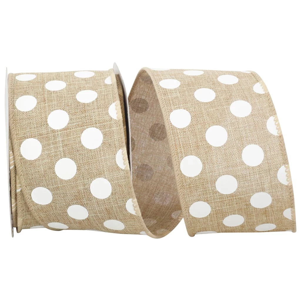 Cheap π JAM Paper 2.5" Linen Wired Natural Jumbo Dots Ribbon π 3 Cheap π JAM Paper 2.5" Linen Wired Natural Jumbo Dots Ribbon π