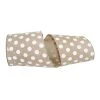 Brand new 👏 JAM Paper 4" Linen Wired Natural Jumbo Dots Ribbon 👍 -Jam Paper Shop D376933S 1