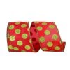 Coupon ✨ JAM Paper 2.5" Glitter Wired Red & Lime Dots Ribbon 🌟 -Jam Paper Shop D376941S 1