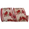 Best Sale ⌛ JAM Paper 2.5" x 10yd. Red Cardinals Wood Grain Natural Wired Ribbon 🌟 -Jam Paper Shop D376963S 1