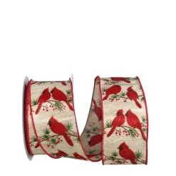 Cheapest ✨ JAM Paper 2.5" x 20yd. Red Cardinals Wood Grain Wired Ribbon 👍