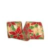 Outlet 🤩 JAM Paper 2.5" x 10yd. Wired Poinsettia Wood Planks Ribbon 👍 -Jam Paper Shop D377006S 1