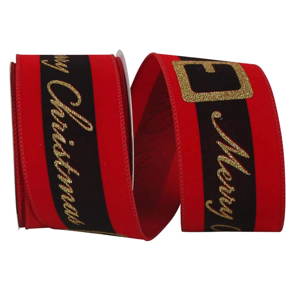 Cheap π€© JAM Paper 2.5" x 10yd. Velvet Wired Merry π Christmas Santa Belt Ribbon π 3 Cheap π€© JAM Paper 2.5" x 10yd. Velvet Wired Merry π Christmas Santa Belt Ribbon π