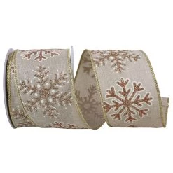 Best Sale 🌟 JAM Paper 2.5" x 10yd. Wired Snowflake Glitter Outline Ribbon ⌛