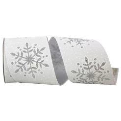 Best Pirce 🔥 JAM Paper 4" x 10yd. Wired Snowflake Glitter Ribbon 👍