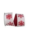 Wholesale ❤️ JAM Paper 2.5" x 10yd. Wired Snowflake Drifts Ribbon 😍