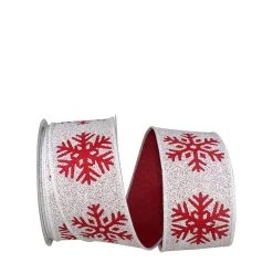 Wholesale ❤️ JAM Paper 2.5" x 10yd. Wired Snowflake Drifts Ribbon 😍