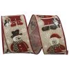 Coupon 🔥 JAM Paper 2.5" x 10yd. Snowman Santa & 🐶 Dog Linen Wired Ribbon 😉 -Jam Paper Shop D377055S 1