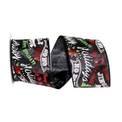 Flash Sale 🛒 JAM Paper 2.5" x 10yd. Black Holiday Greetings Wired Ribbon ⌛