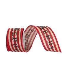 Budget 👏 JAM Paper 2.5" x 10yd. Red Merry 🎄 Christmas Striped Wired Ribbon ✔️