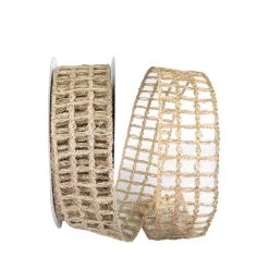 Outlet ✔️ JAM Paper 2.5" Grand Jute Box Sparkle Wired Mesh Ribbon 🛒