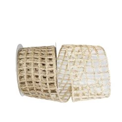 Wholesale 🤩 JAM Paper 4" Grand Jute Box Sparkle Wired Mesh Ribbon 🛒