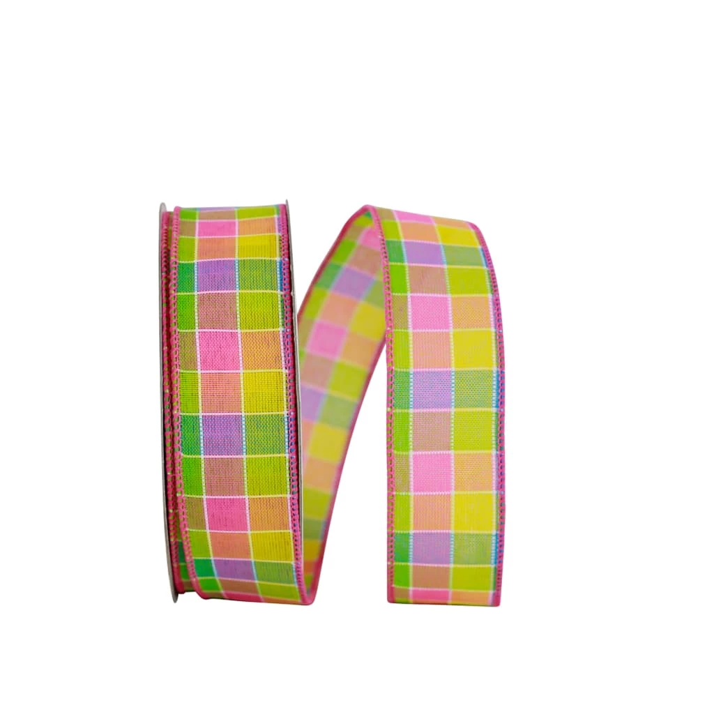 Discount ✔️ JAM Paper 1.5" Colorful Stitch Check Wired Ribbon ⭐ 3 Discount ✔️ JAM Paper 1.5" Colorful Stitch Check Wired Ribbon ⭐