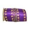 Outlet 🎁 JAM Paper 2.25" Purple Dots Line Wired Ribbon 👏 -Jam Paper Shop D379093S 1