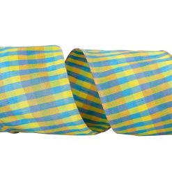 Budget 😀 JAM Paper 4" x 10yd. Wired Plaid Dupioni Sally Ribbon 🧨