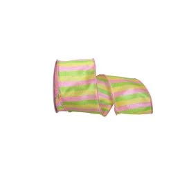 New 🧨 JAM Paper 2.5" x 10yd. Wired Cabana Multi Stripe Sheer Ribbon 🛒
