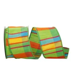 Flash Sale 🛒 JAM Paper 2.5" x 10yd. Wired Citrus Life Plaid Ribbon 🔥
