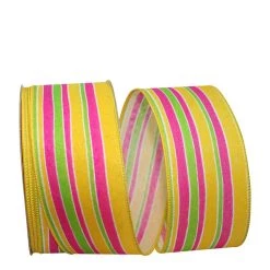Discount 👏 JAM Paper 2.5" x 20yd. Wired Stripe Bright Linen Lines Ribbon 🎁