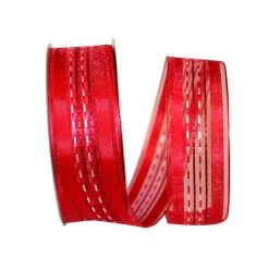 Buy 👍 JAM Paper 1.5" Sheer Wired Ticking Stripe Value Ribbon ❤️