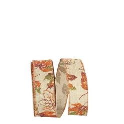Best reviews of 🎉 JAM Paper 1.5" Faux Linen Wired Glitter Leaves Ribbon 👍