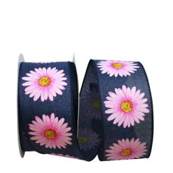 Best Pirce 💯 JAM Paper 2.5" Wired Faux Linen Gerbera Daisy Ribbon ⭐