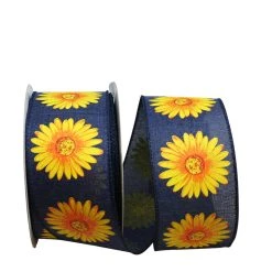 Best Pirce 🥰 JAM Paper 2.5" Wired Faux Linen Gerbera Daisy Ribbon 🎁