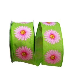 Buy 🥰 JAM Paper 2.5" Wired Faux Linen Gerbera Daisy Ribbon ✨