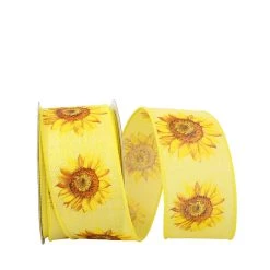 Best deal 👍 JAM Paper 2.5" Wired Faux Linen Sunflower Ribbon ✨