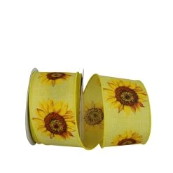 New 🥰 JAM Paper 2.5" Wired Faux Linen Sunflower Ribbon 🥰