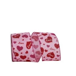 Deals ⭐ JAM Paper 2.5" Wired 🍬 Candy Love Heart Glitter Ribbon 🔔
