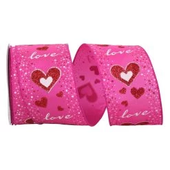 Best Sale 👍 JAM Paper 2.5" Wired Love Glitter Hearts Ribbon 🔔