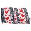 Buy 💯 JAM Paper 2.5" Wired Love Edged Heart Glitter Ribbon 😉 -Jam Paper Shop D380734S 1