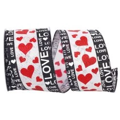 Buy 💯 JAM Paper 2.5" Wired Love Edged Heart Glitter Ribbon 😉