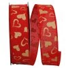 Outlet 🔥 JAM Paper 1.5" Wired Faux Linen Heart Ribbon 👏