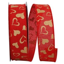 Outlet 🔥 JAM Paper 1.5" Wired Faux Linen Heart Ribbon 👏