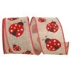 Hot Sale π₯° JAM Paper 2.5" Faux Linen Wired Natural Ladybug Ribbon π 2 Hot Sale π₯° JAM Paper 2.5" Faux Linen Wired Natural Ladybug Ribbon π -Jam Paper Shop D380842S 1