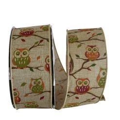 Cheapest 🤩 JAM Paper 2.5" Faux Linen Wired Owl Ribbon 🧨