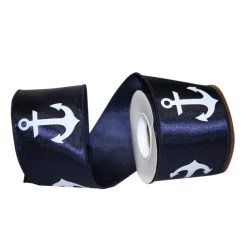 Buy 😍 JAM Paper 10yd. Blue Anchor Dyna Wired Ribbon 🎉