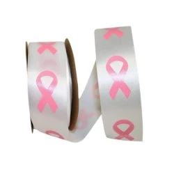 Buy 😍 JAM Paper 25yd. White Breast Cancer Awareness Symbol Ribbon 🎁