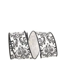 Discount ⭐ JAM Paper 10yd. Black & White Madison Wired Ribbon 💯