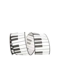 Discount 😀 JAM Paper 10yd. White & Black Piano Keys Wired Ribbon ✨