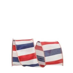 Top 10 🎉 JAM Paper 10yd. Red, White & Blue American Dupioni Wired Ribbon 🔥