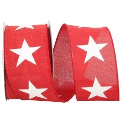 Flash Sale 👏 JAM Paper 10yd. Red & White Large Star Wired Ribbon ✨