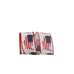 Wholesale ✔️ JAM Paper 10yd. Red, White & Blue Map America Wired Ribbon 🧨
