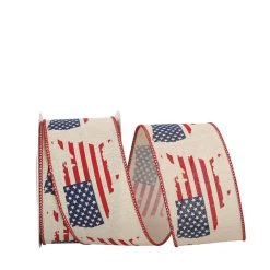 Hot Sale 👏 JAM Paper 10yd. Red, White & Blue Map America Wired Ribbon 🔔